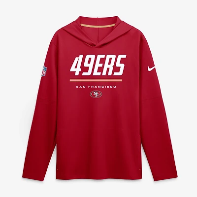T-shirt à manches longues et capuche Nike Scarlet San Francisco 49ers pour homme, grandes tailles, technologie Dri-FIT