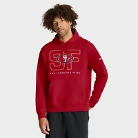 Men's Nike Scarlet San Francisco 49ers Busted Play Club Fleece Pullover Hoodie