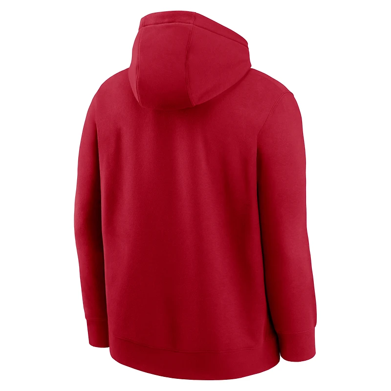 Men's Nike Scarlet San Francisco 49ers Busted Play Club Fleece Pullover Hoodie