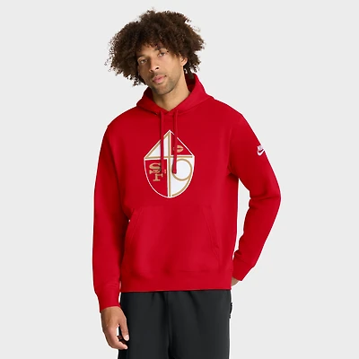 Sweat à capuche Nike Scarlet San Francisco 49ers Club Fleece pour homme