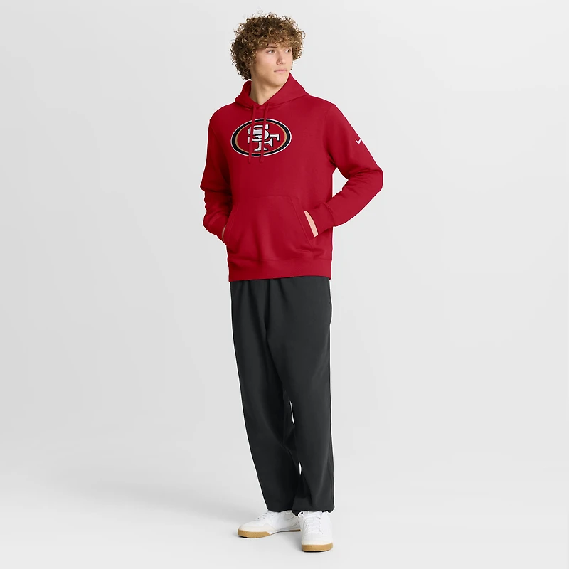 Sweat à capuche polaire Nike Scarlet San Francisco 49ers Club pour homme