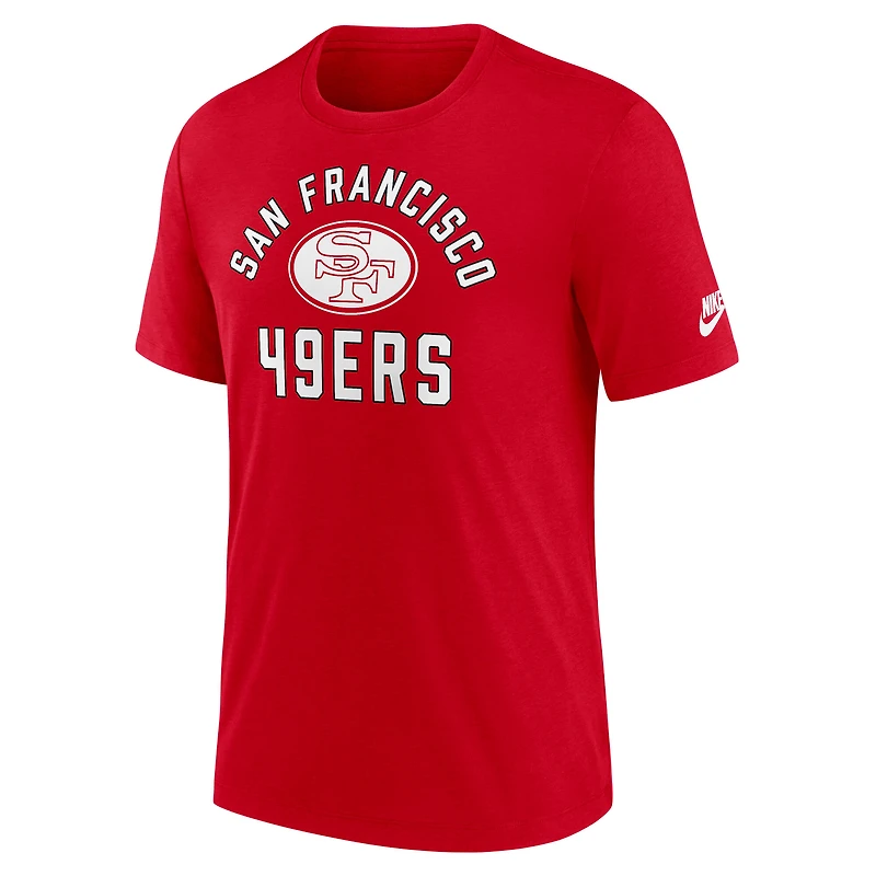 T-shirt Nike Scarlet San Francisco 49ers Favorable Timeline Tri-Blend pour homme