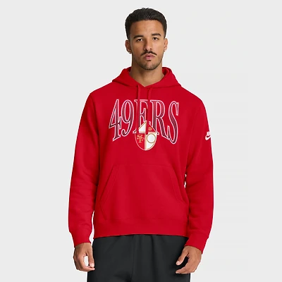 Men's Nike Scarlet San Francisco 49ers Full Blitz Club Fleece Pullover Hoodie