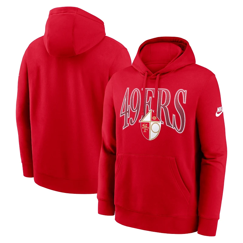Men's Nike Scarlet San Francisco 49ers Full Blitz Club Fleece Pullover Hoodie
