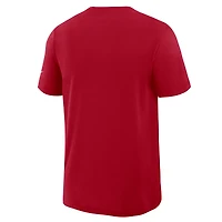 T-shirt Nike Scarlet Performance pour homme, motif flammé, côté gauche des San Francisco 49ers