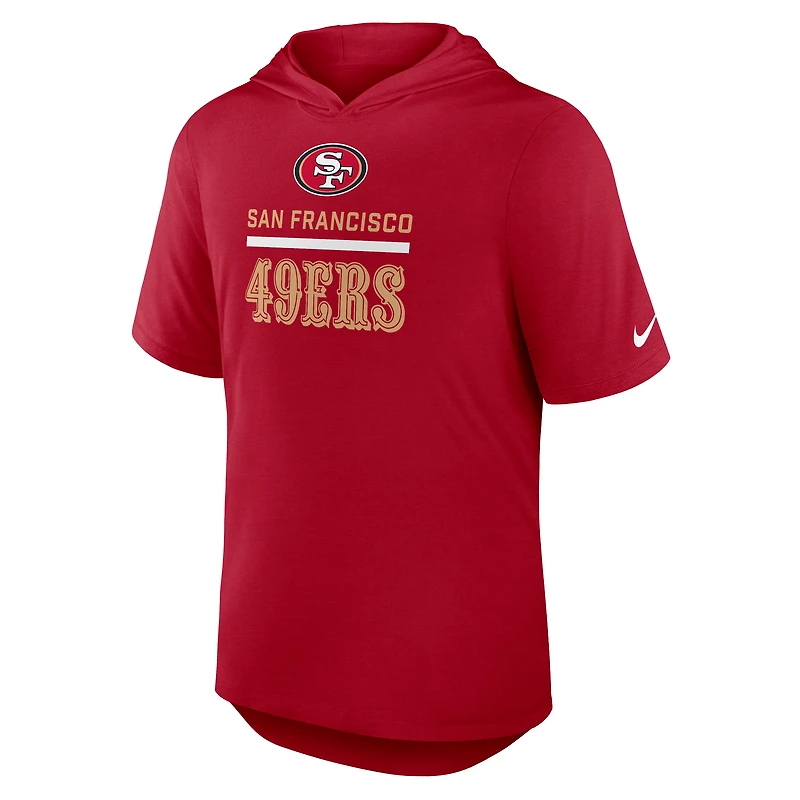 T-shirt à capuche Nike Scarlet Lockup Tri-Blend pour homme des San Francisco 49ers