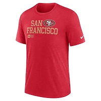 T-shirt tri-mélange Nike Scarlet San Francisco 49ers Overlap Lockup pour homme