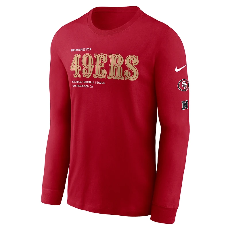 T-shirt à manches longues Nike Scarlet San Francisco 49ers Play to Win Essential pour homme