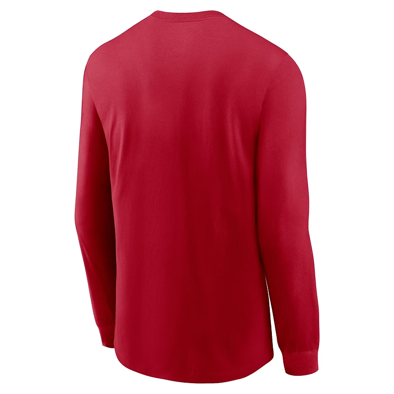 T-shirt à manches longues Nike Scarlet San Francisco 49ers Play to Win Essential pour homme