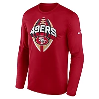 T-shirt Nike Scarlet San Francisco 49ers Primetime Legend Icon Performance à manches longues pour homme