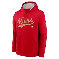 Men's Nike Scarlet San Francisco 49ers Rewind Club Logo Pullover Hoodie