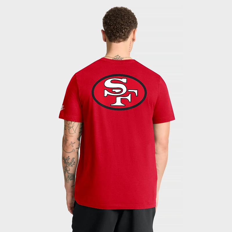Men's Nike Scarlet San Francisco 49ers Rewind Front and Back Hit Essential T-Shirt