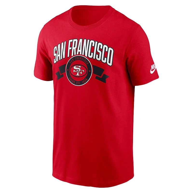 T-shirt Nike Scarlet San Francisco 49ers Rewind pour homme, coupe avant et arrière, essentiel