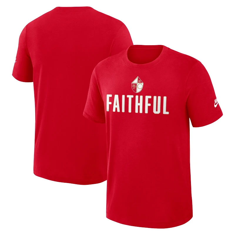 Men's Nike Scarlet San Francisco 49ers Rewind Slub Dri-FIT T-Shirt
