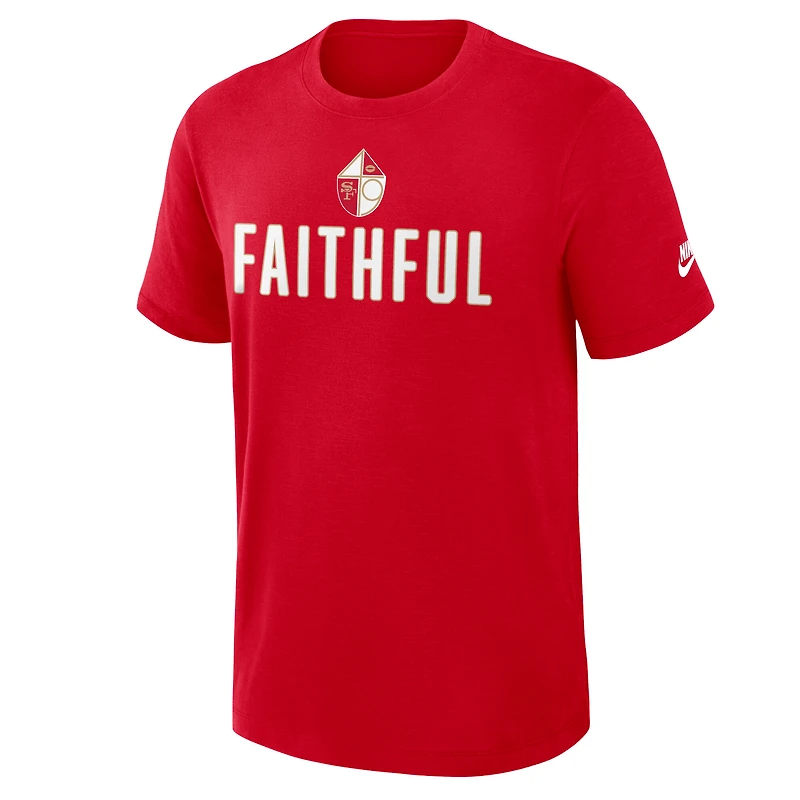 Men's Nike Scarlet San Francisco 49ers Rewind Slub Dri-FIT T-Shirt