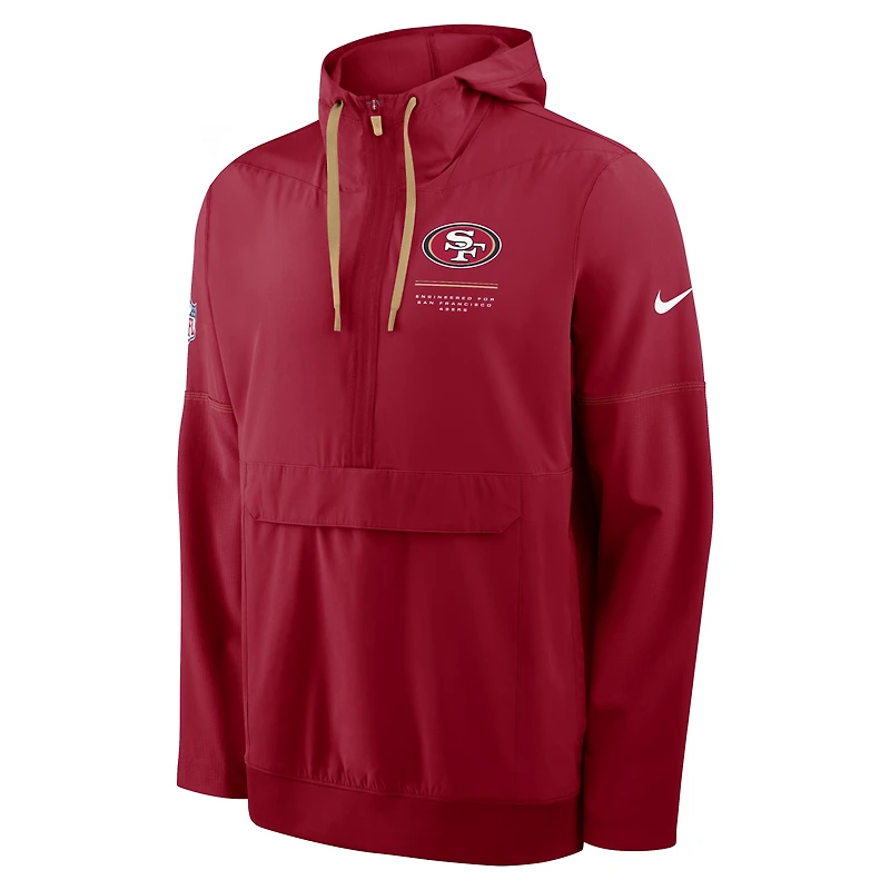 Veste anorak à demi-zip et capuche Nike Scarlet San Francisco 49ers pour homme