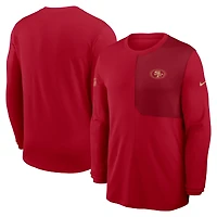 Men's Nike Scarlet San Francisco 49ers Sideline Coach UV Dri-FIT Long Sleeve Shirt