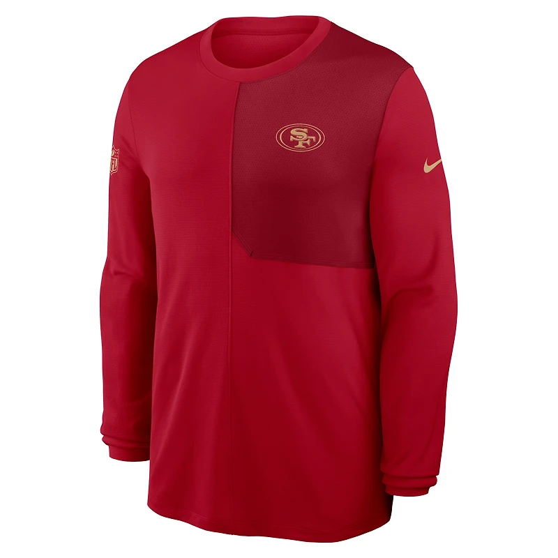 Men's Nike Scarlet San Francisco 49ers Sideline Coach UV Dri-FIT Long Sleeve Shirt