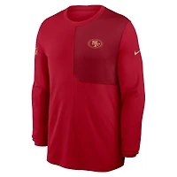 Men's Nike Scarlet San Francisco 49ers Sideline Coach UV Dri-FIT Long Sleeve Shirt