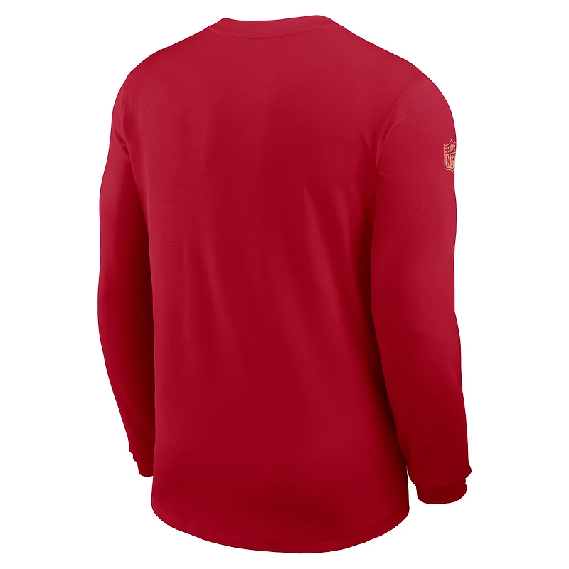 Men's Nike Scarlet San Francisco 49ers Sideline Coach UV Dri-FIT Long Sleeve Shirt