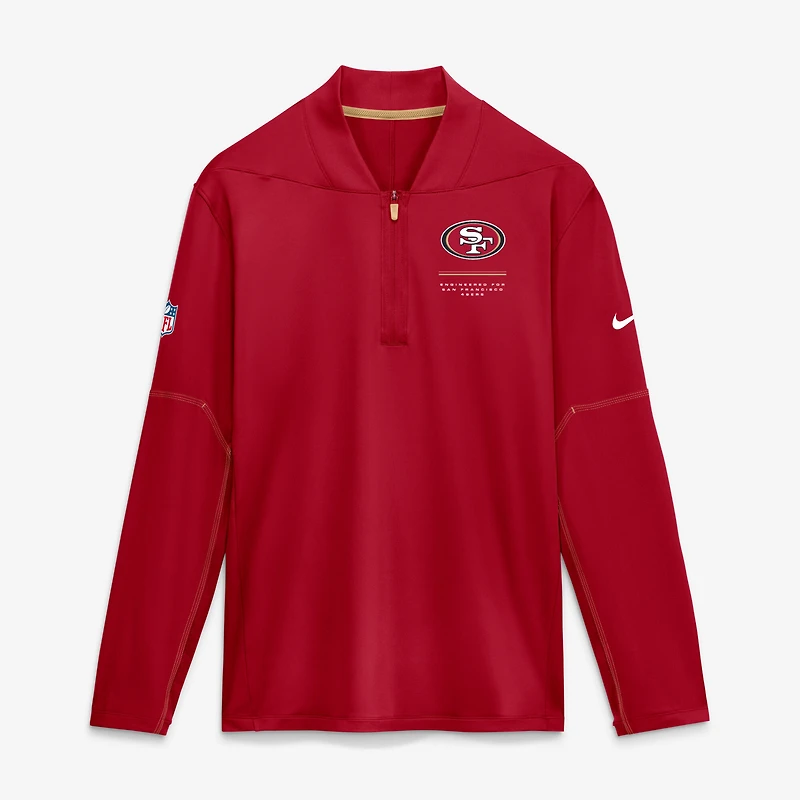 Men's Nike Scarlet San Francisco 49ers Sideline Dri-FIT Half-Zip Pullover