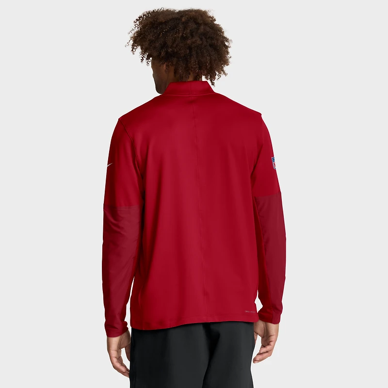 Men's Nike Scarlet San Francisco 49ers Sideline Dri-FIT Half-Zip Pullover