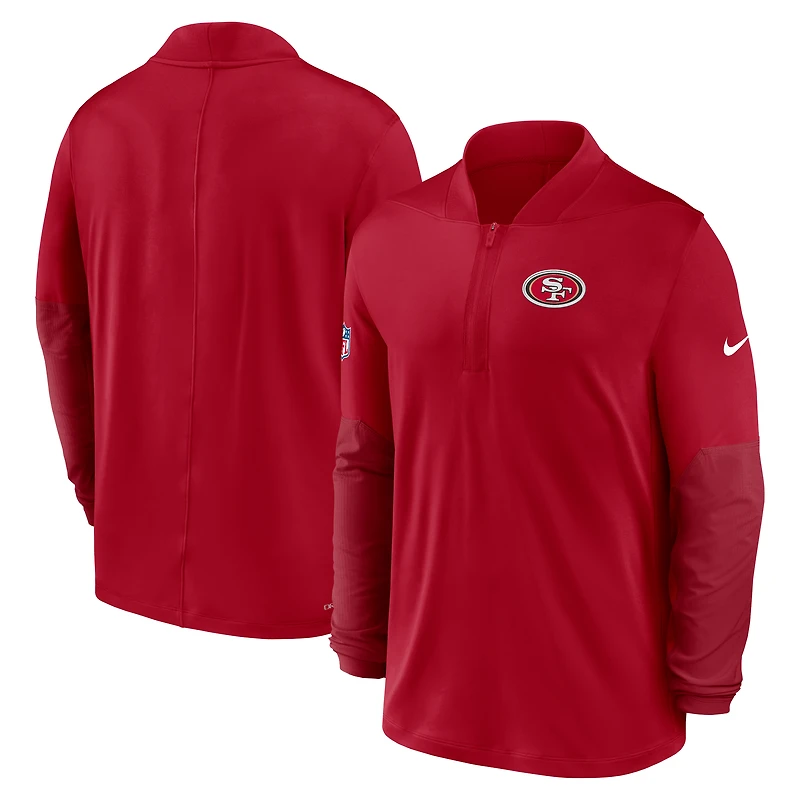 Men's Nike Scarlet San Francisco 49ers Sideline Dri-FIT Half-Zip Pullover