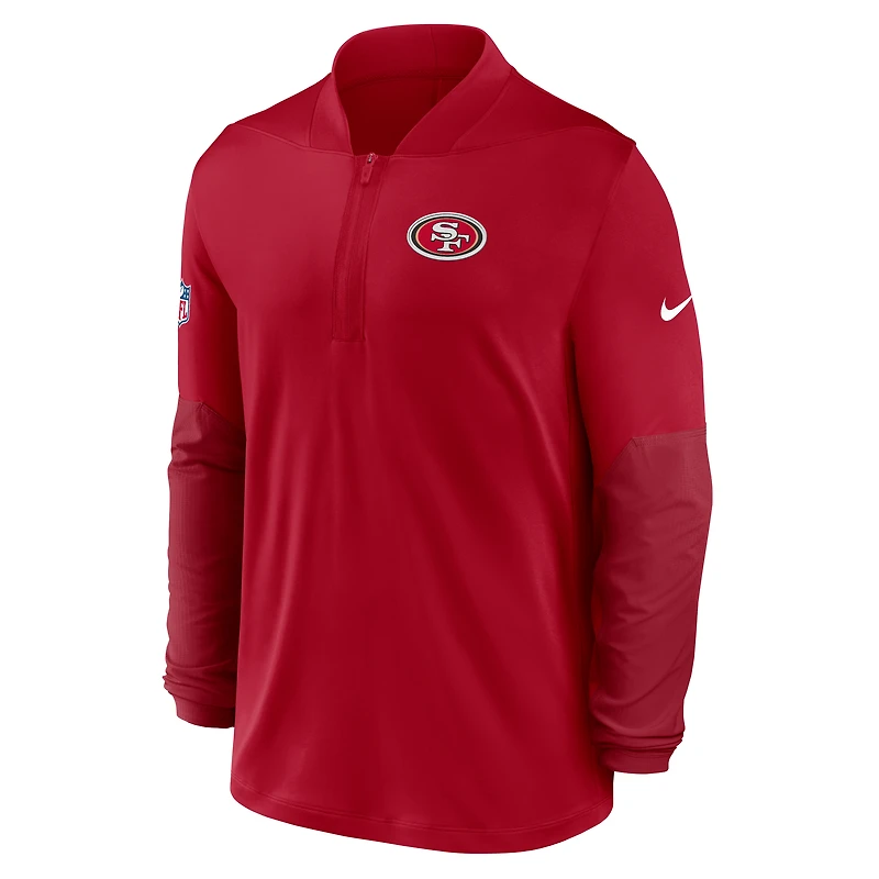 Men's Nike Scarlet San Francisco 49ers Sideline Dri-FIT Half-Zip Pullover
