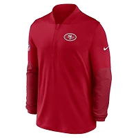 Men's Nike Scarlet San Francisco 49ers Sideline Dri-FIT Half-Zip Pullover