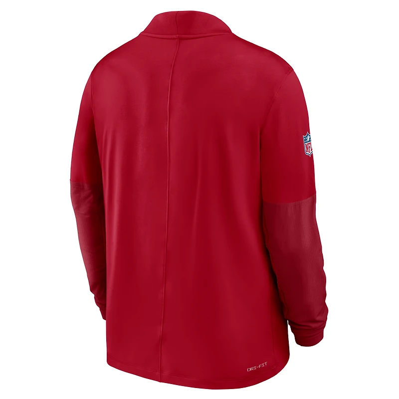 Men's Nike Scarlet San Francisco 49ers Sideline Dri-FIT Half-Zip Pullover