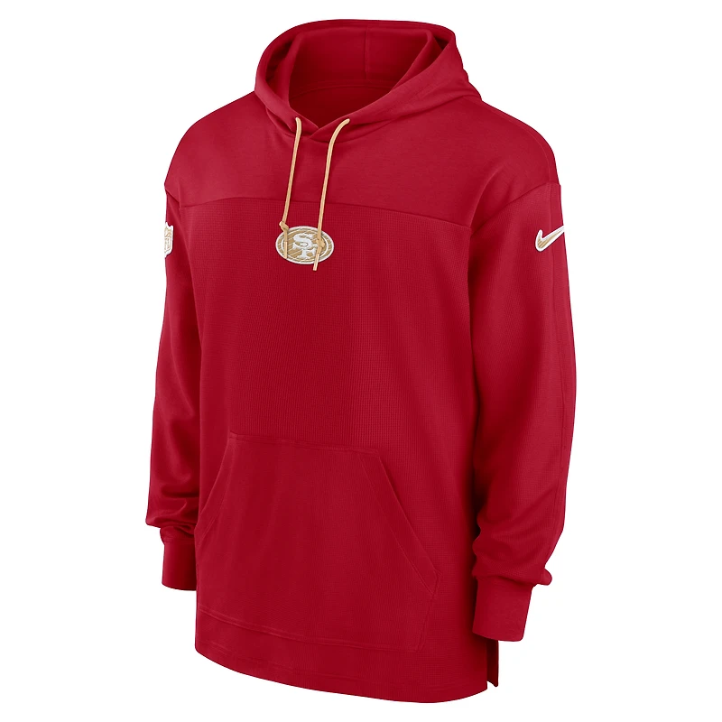 Men's Nike Scarlet San Francisco 49ers Sideline Jersey Performance Pullover Hoodie