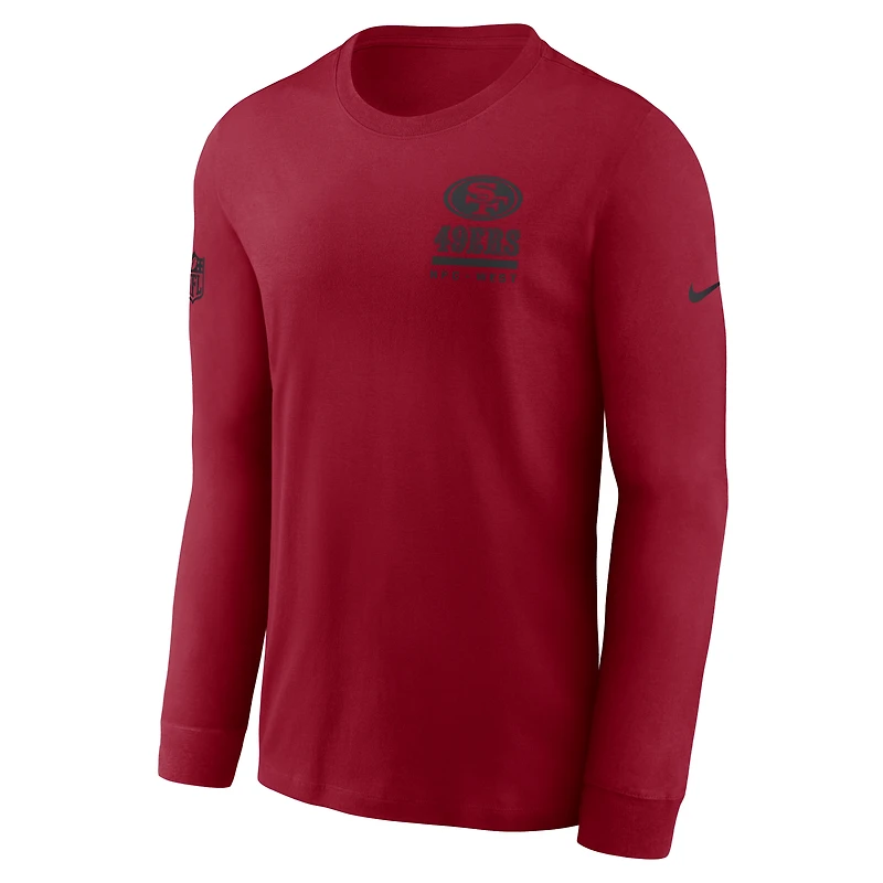 Men's Nike Scarlet San Francisco 49ers Sideline Performance Long Sleeve T-Shirt
