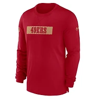 Men's Nike Scarlet San Francisco 49ers Sideline Player Performance Long Sleeve T-Shirt