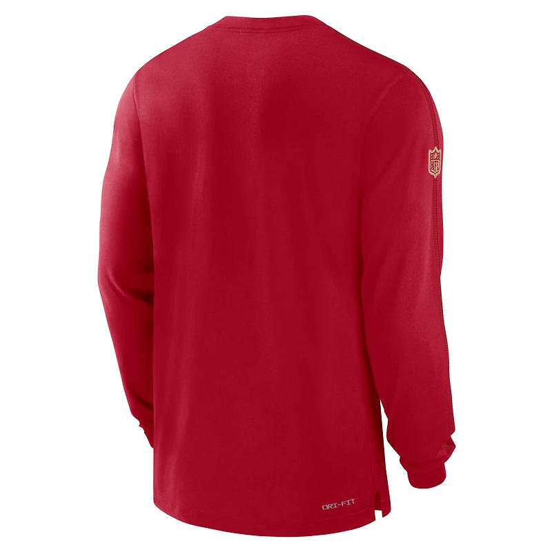 Men's Nike Scarlet San Francisco 49ers Sideline Player Performance Long Sleeve T-Shirt