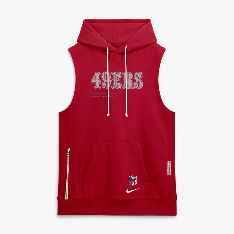Sweat à capuche sans manches Nike Scarlet San Francisco 49ers Sideline Standard Issue Dri-FIT pour homme