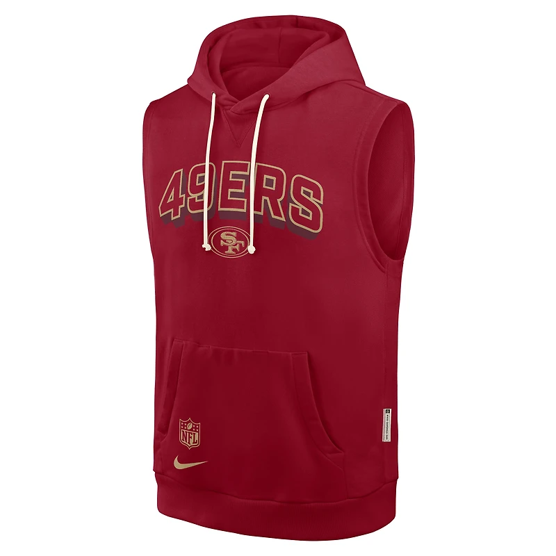 Sweat à capuche sans manches Nike Scarlet San Francisco 49ers Sideline Standard Issue Dri-FIT pour homme