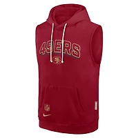 Sweat à capuche sans manches Nike Scarlet San Francisco 49ers Sideline Standard Issue Dri-FIT pour homme