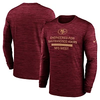 T-shirt Nike Scarlet Sideline Velocity Performance à manches longues pour homme des San Francisco 49ers