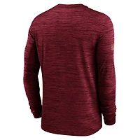 T-shirt Nike Scarlet Sideline Velocity Performance à manches longues pour homme des San Francisco 49ers
