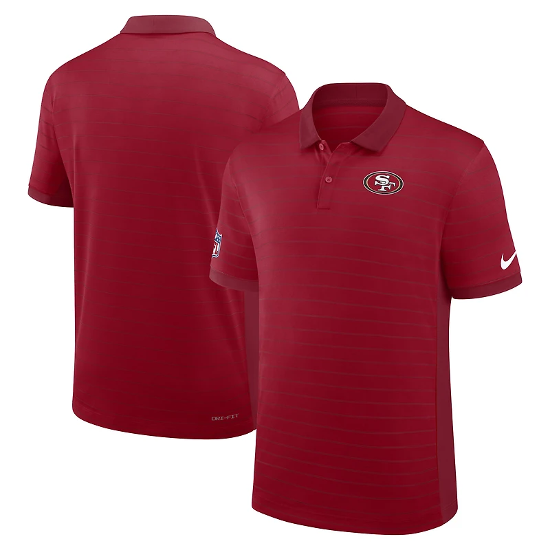 Men's Nike Scarlet San Francisco 49ers Sideline Victory Stripe Dri-FIT Polo