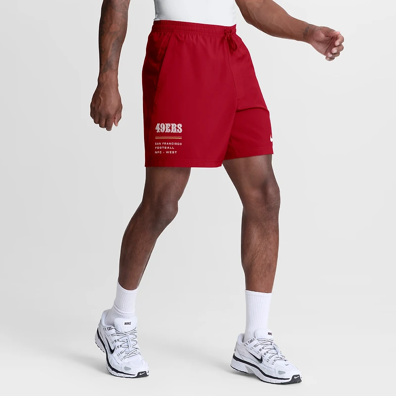 Short tissé Nike Scarlet San Francisco 49ers pour homme