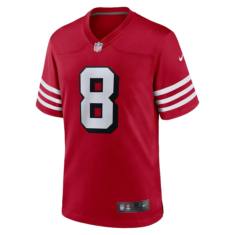 Maillot Nike Steve Young Scarlet pour homme, joueur retraité des 49ers de San Francisco, match alternatif