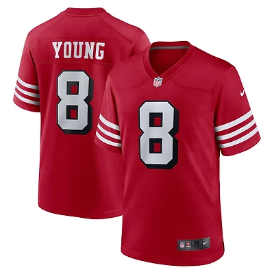 Maillot Nike Steve Young Scarlet pour homme, joueur retraité des 49ers de San Francisco, match alternatif