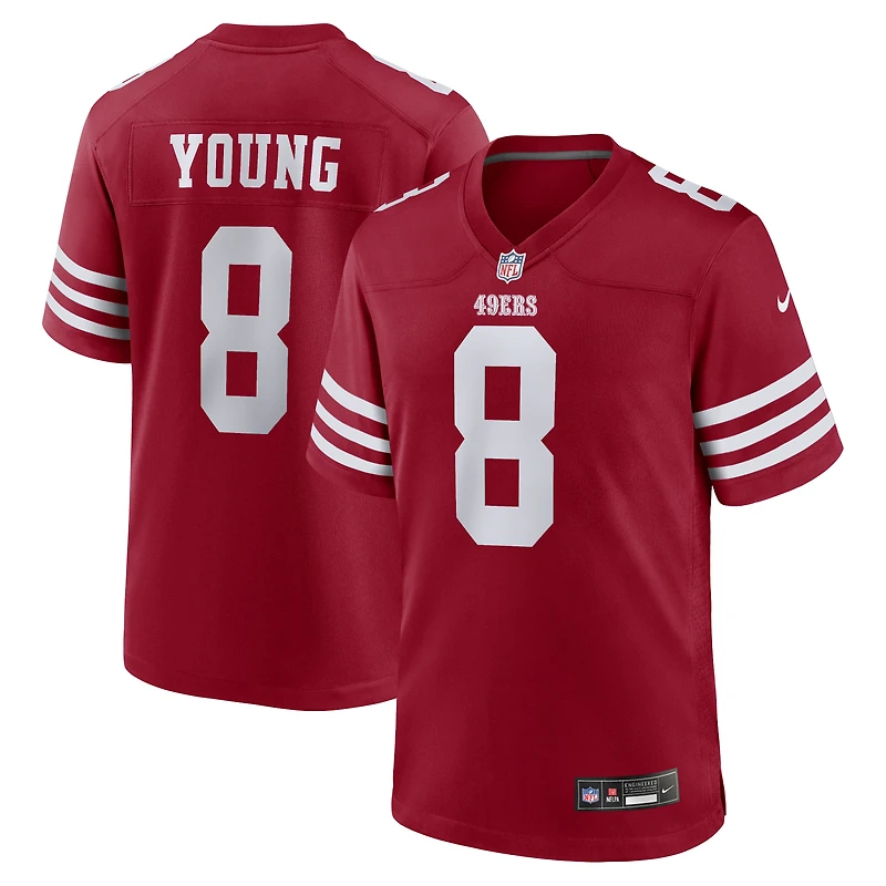 Maillot de match joueur retraité Nike Steve Young Scarlet des San Francisco 49ers pour homme
