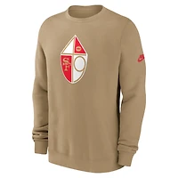 Men's Nike Tan San Francisco 49ers Swing Pass Rewind Club Pullover Sweatshirt