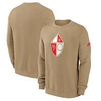 Men's Nike Tan San Francisco 49ers Swing Pass Rewind Club Pullover Sweatshirt