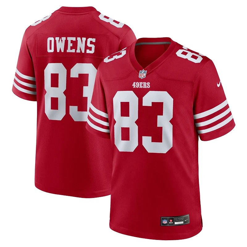 Maillot de match Nike Terique Owens Scarlet des San Francisco 49ers pour homme
