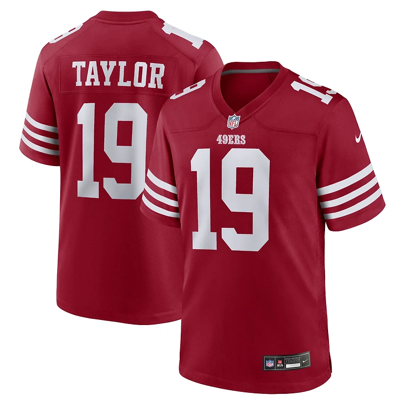 Maillot de match l'équipe Nike Trent Taylor Scarlet San Francisco 49ers pour homme