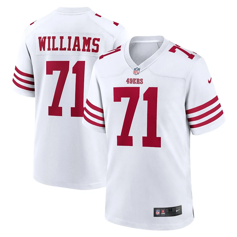 Maillot de match joueur Nike Trent Williams des San Francisco 49ers blanc pour homme