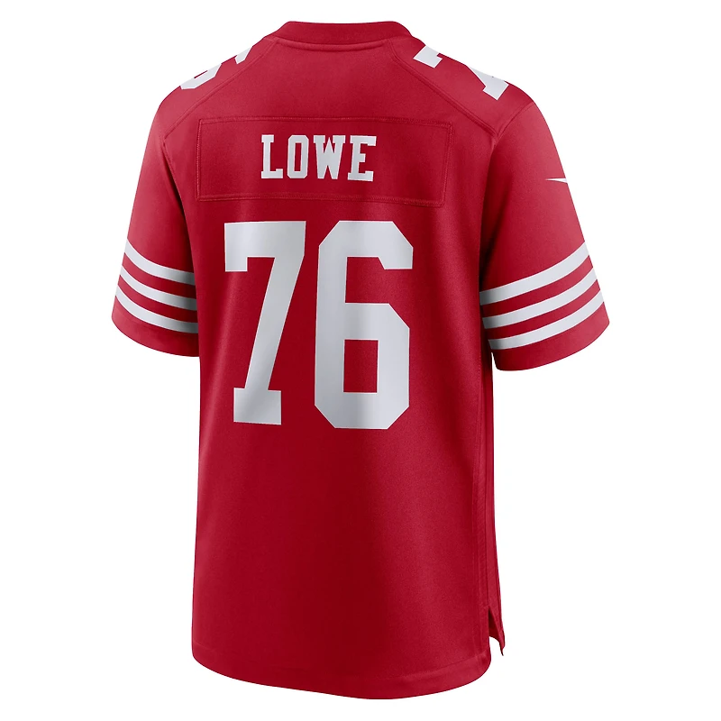 Maillot de match Nike Vederian Lowe Scarlet des 49ers San Francisco pour homme